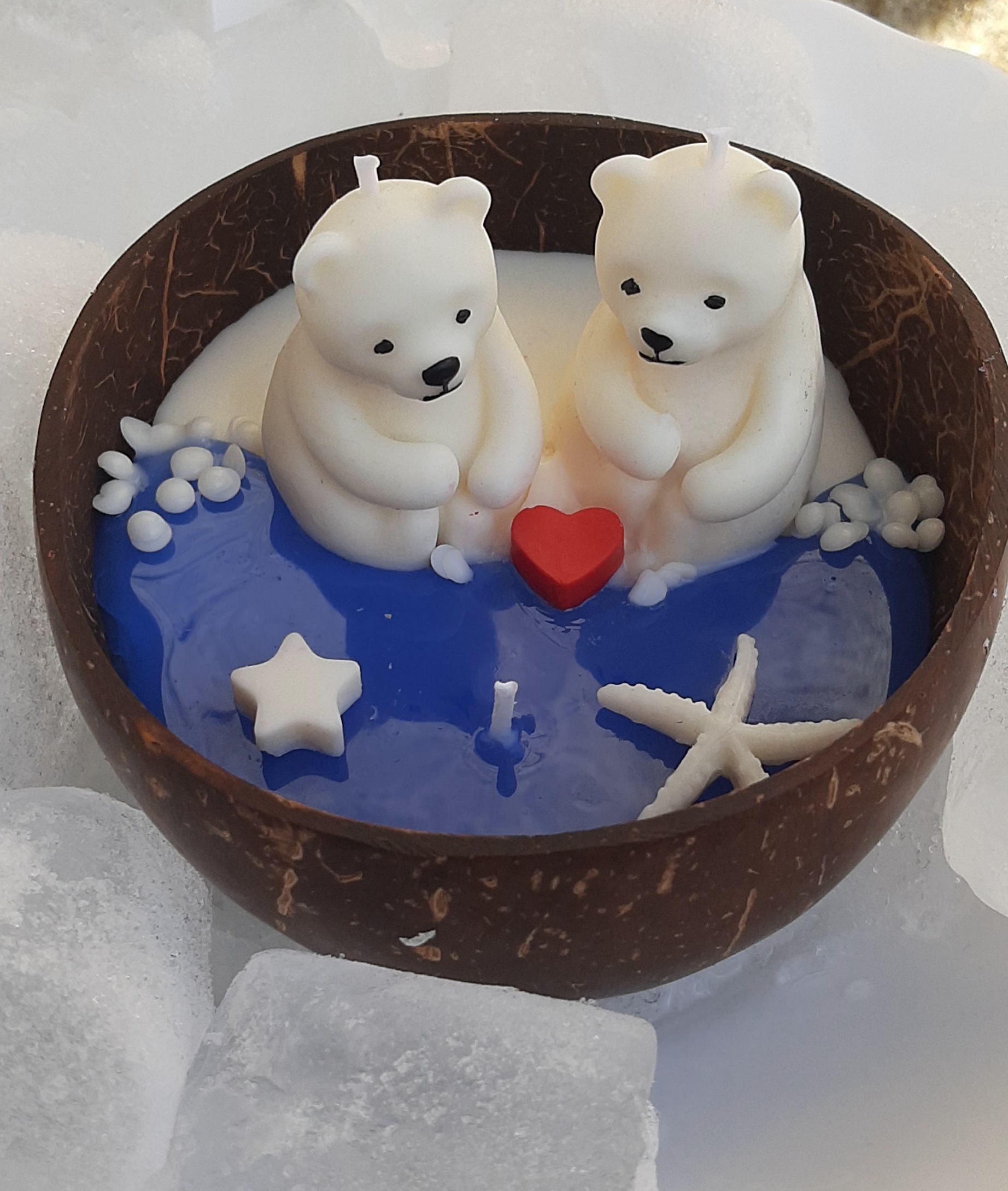 Composición artesanal de vela personalizada Entrevelas
