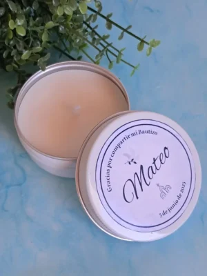 Vela LATA BAUTIZO PERSONALIZADA